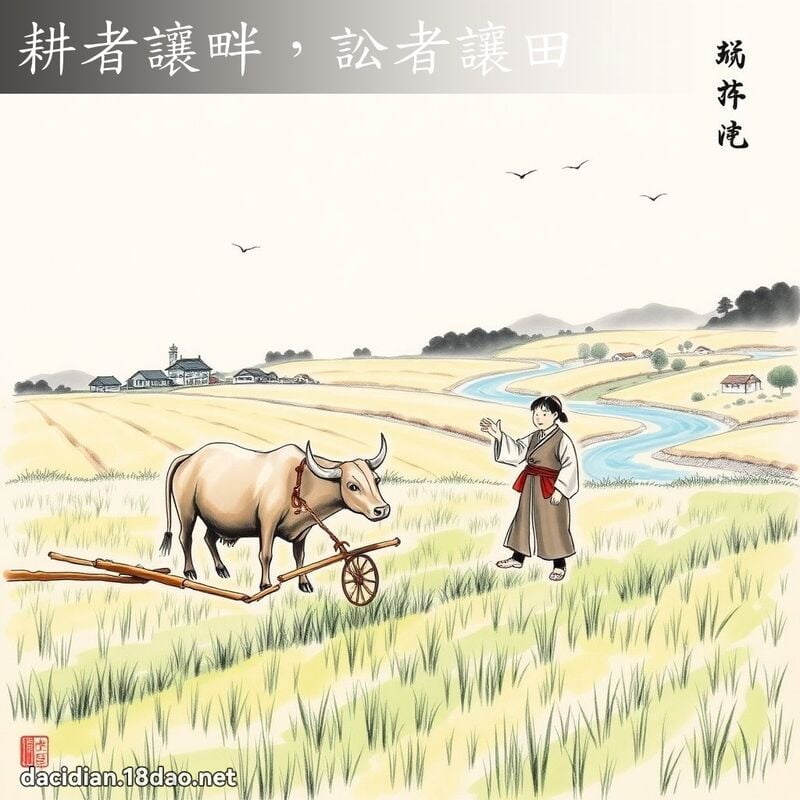 耕者让畔,讼者让田 配图