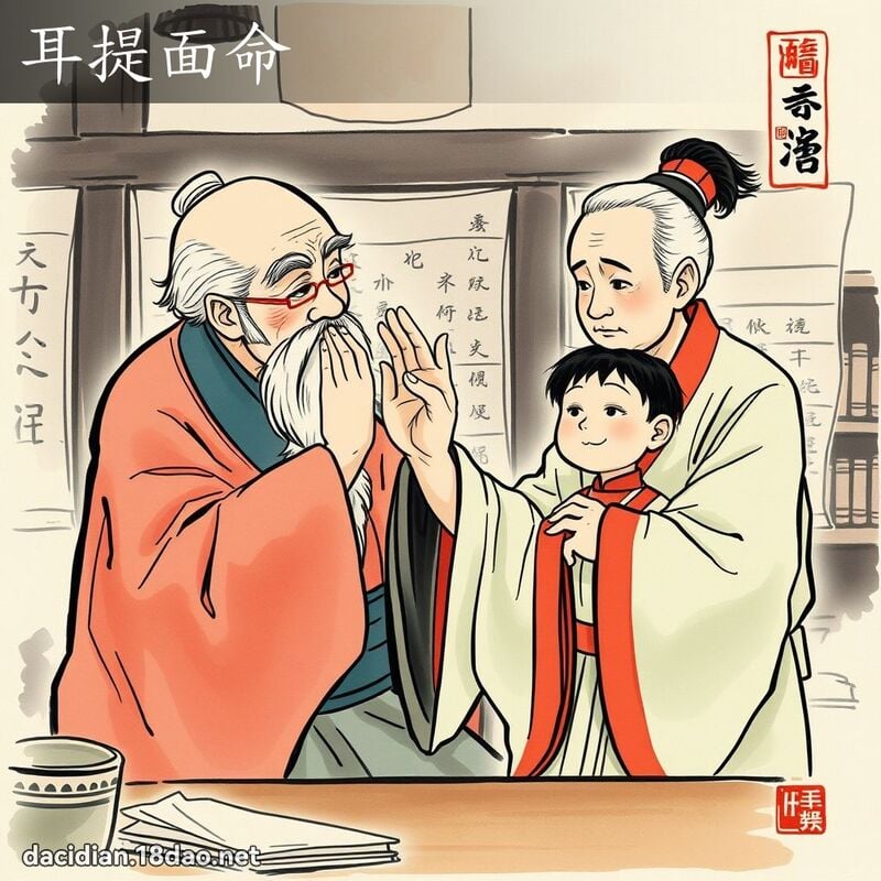 耳提面命 配图