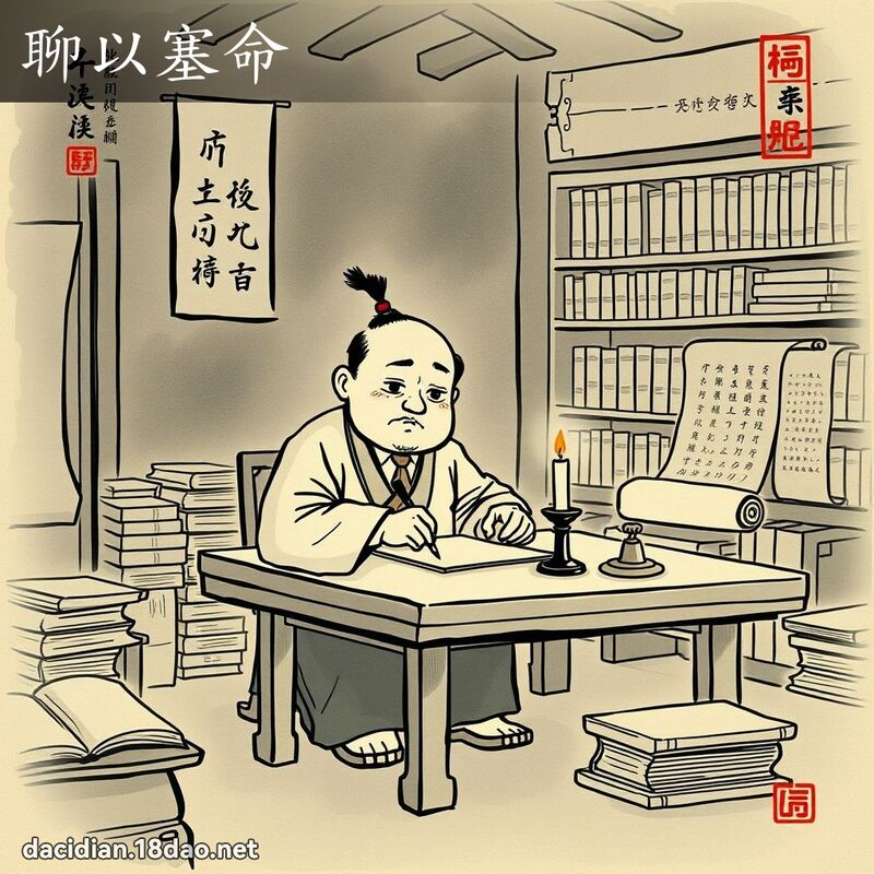 聊以塞命 - 中华成语配图