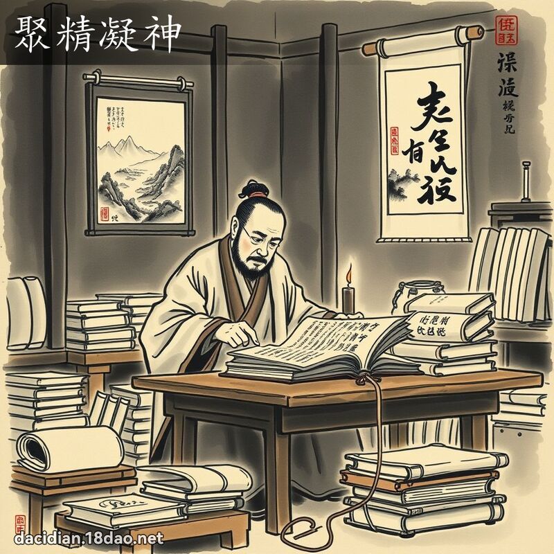 聚精凝神 配图