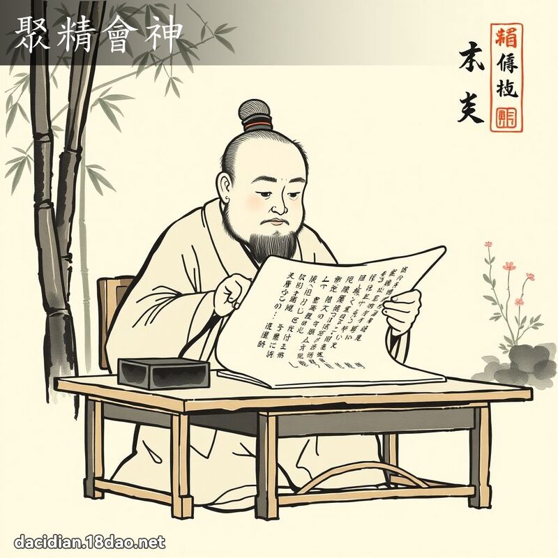 聚精会神 配图