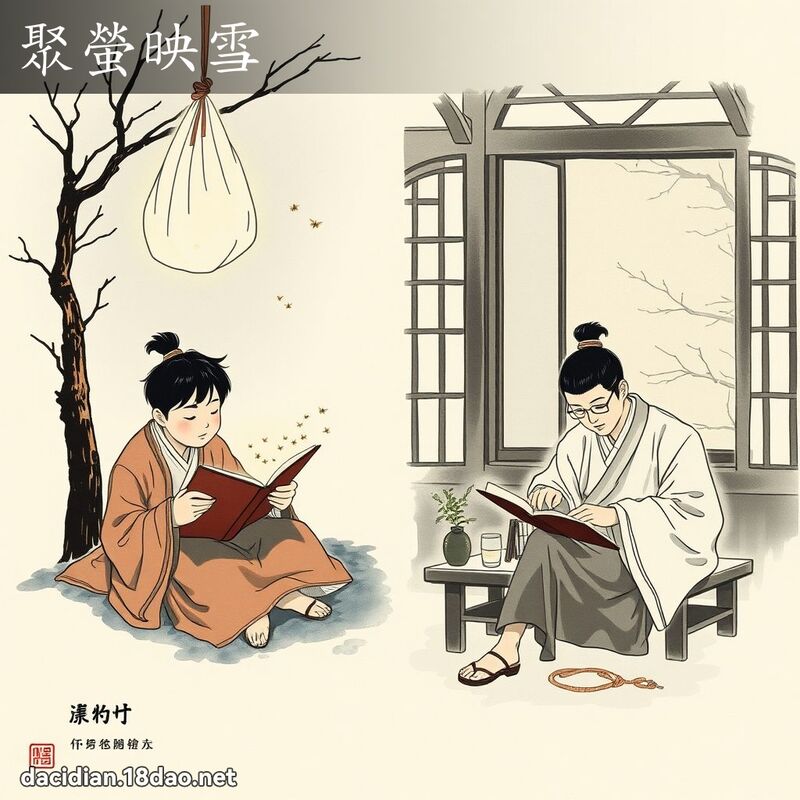 聚萤映雪 配图