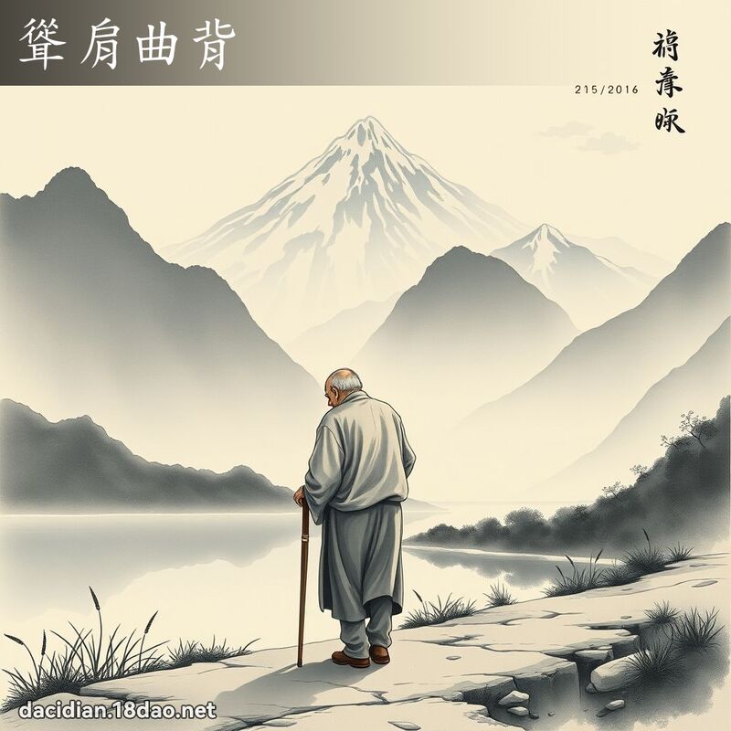 耸肩曲背 配图