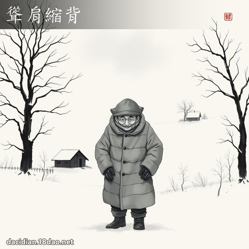 耸肩缩背 配图