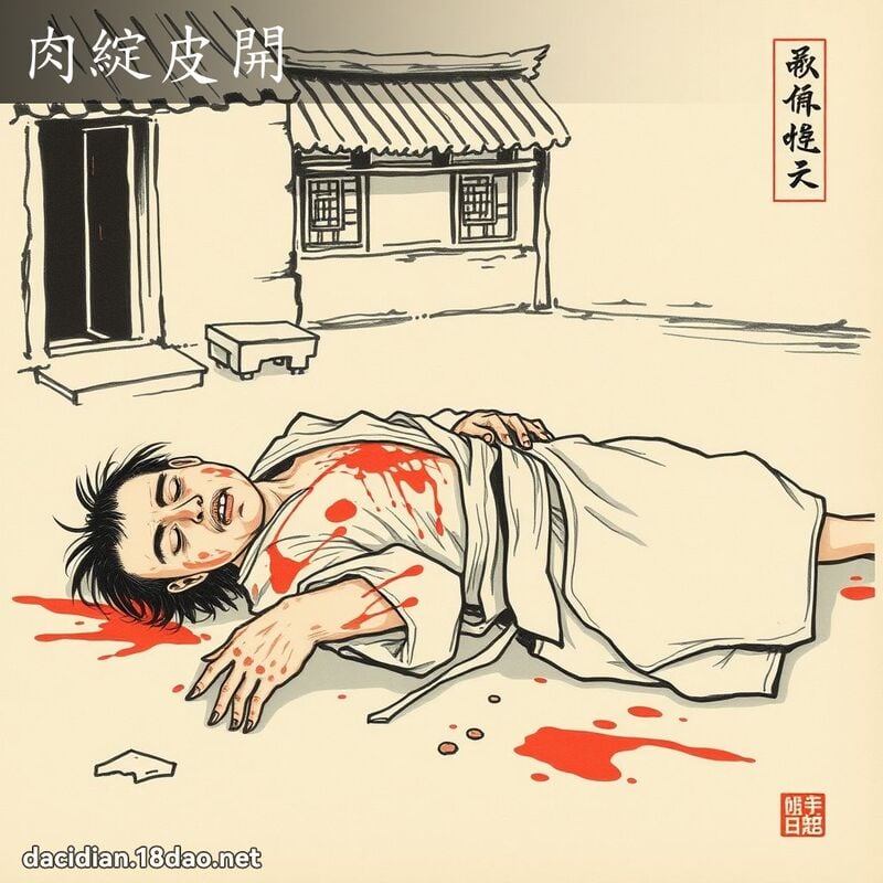 肉绽皮开 配图
