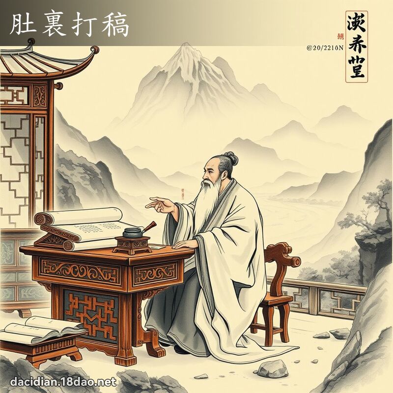 肚裏打稿 配图
