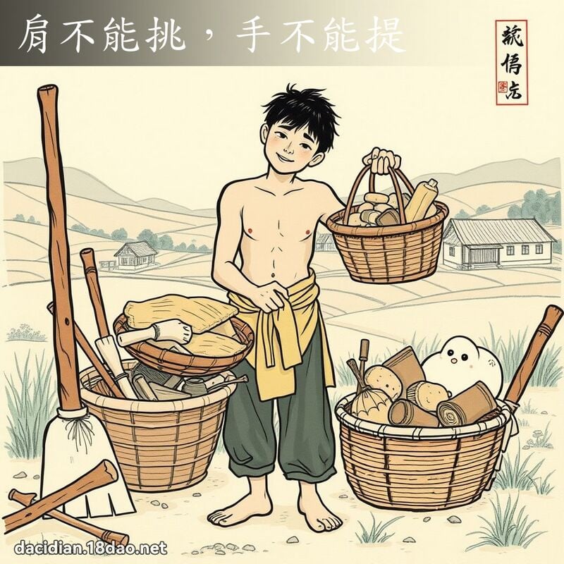 肩不能挑,手不能提 配图