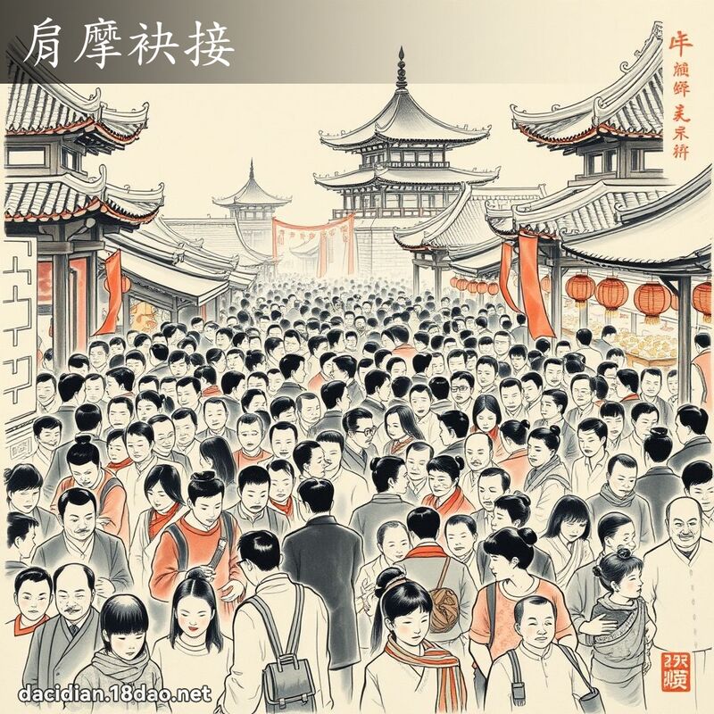 肩摩袂接 配图