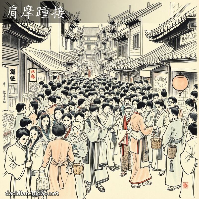 肩摩踵接 配图