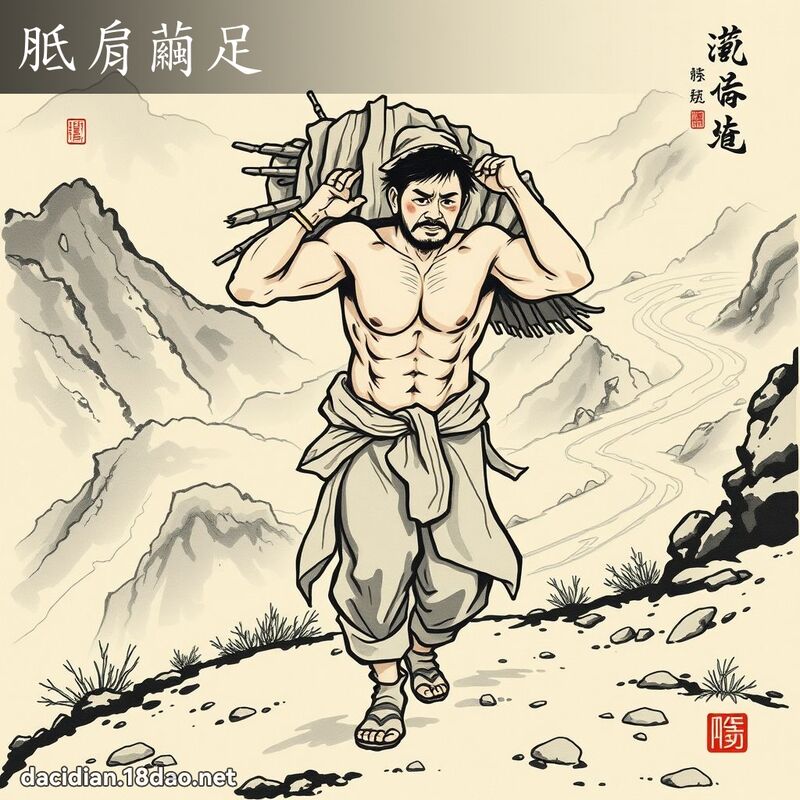 胝肩茧足 配图