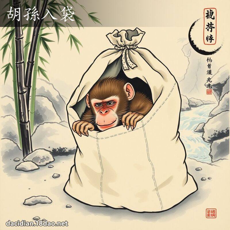 胡孙入袋 配图