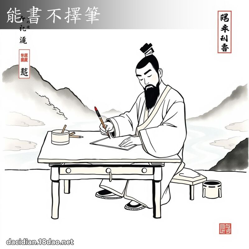 能书不择笔 配图
