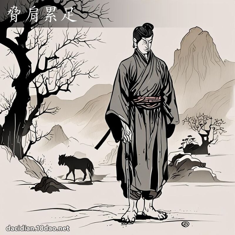 胁肩累足 配图