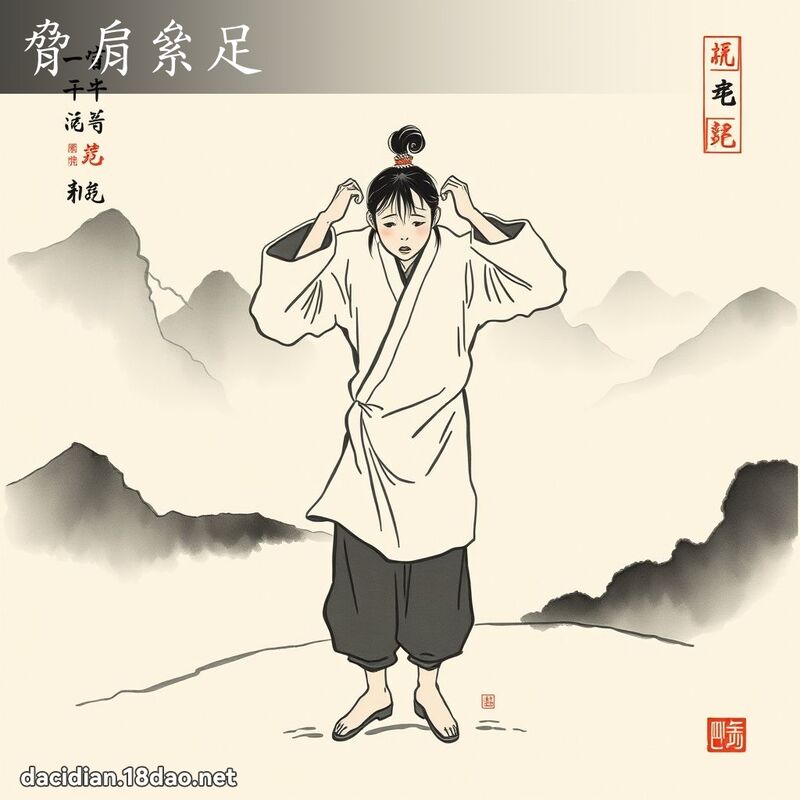 胁肩絫足 配图
