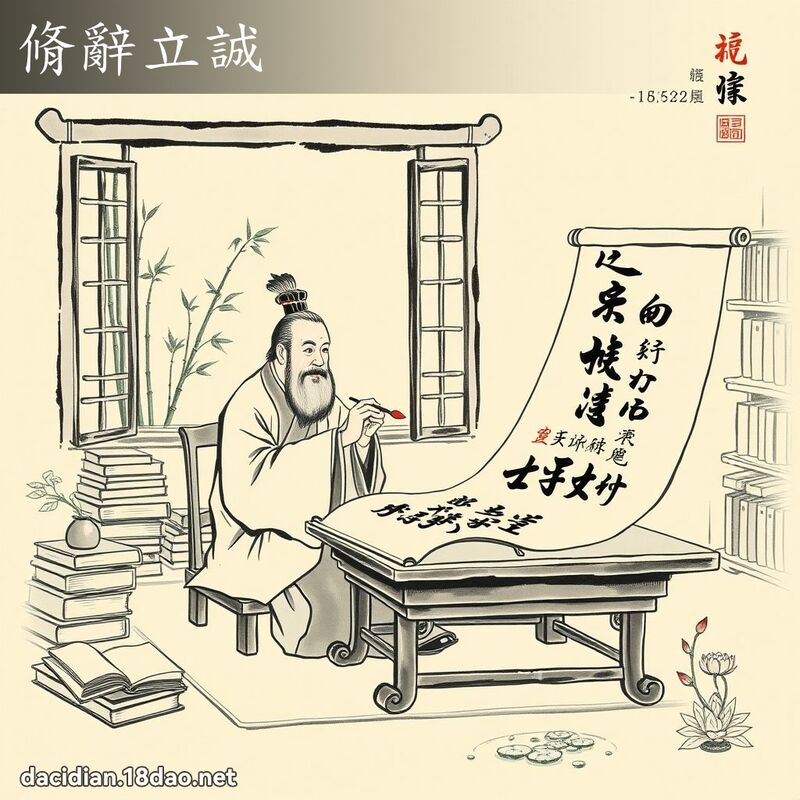 脩辞立诚 配图