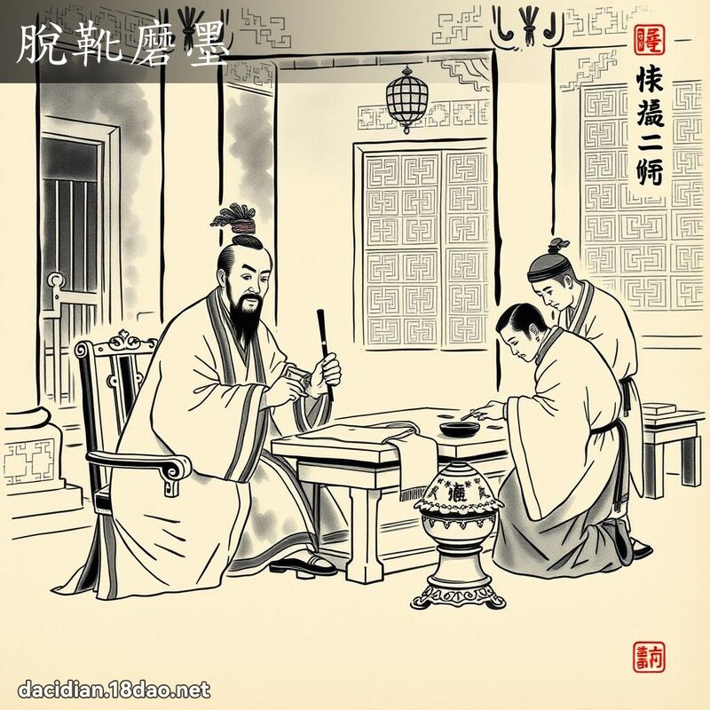 脱靴磨墨 配图