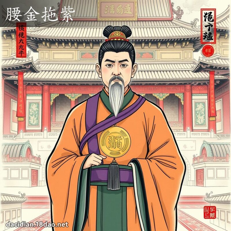 腰金拖紫 配图