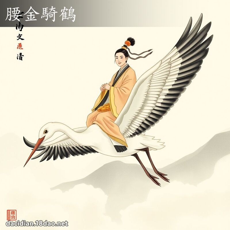 腰金骑鹤 配图