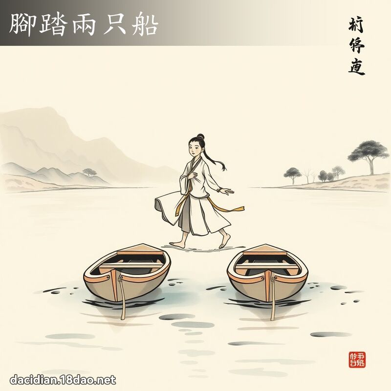 脚踏两只船 配图