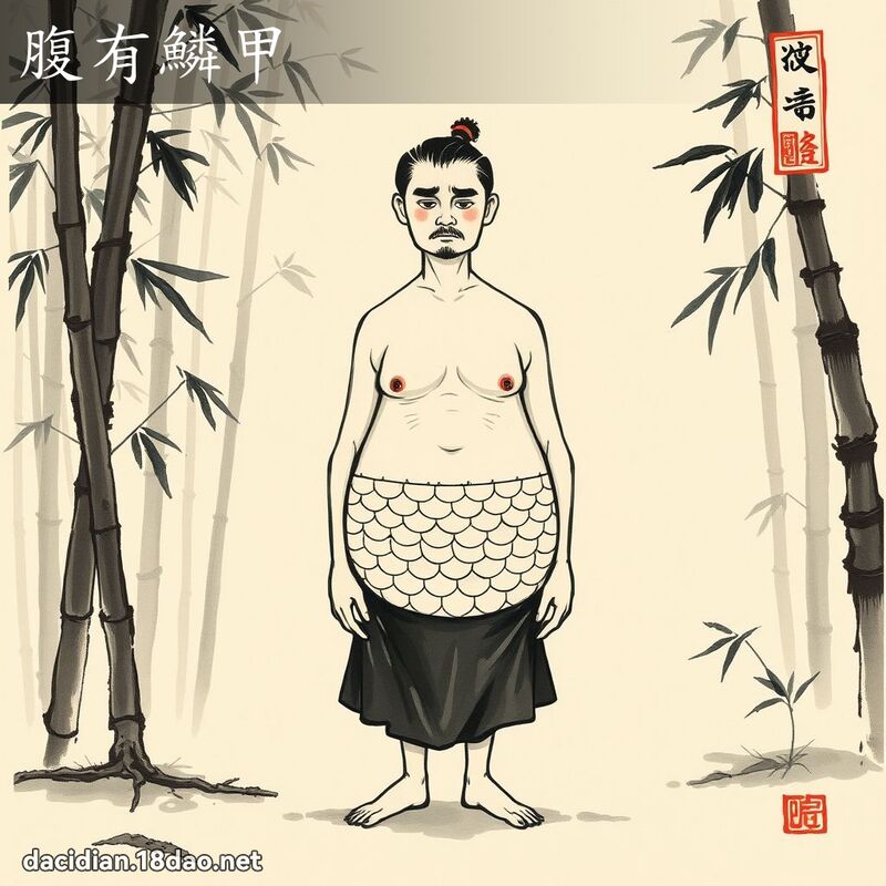 腹有鱗甲 - 中華成語配圖