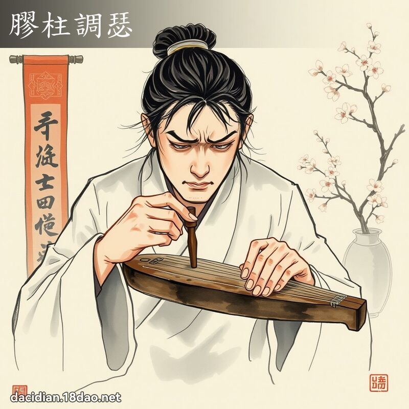 胶柱调瑟 配图