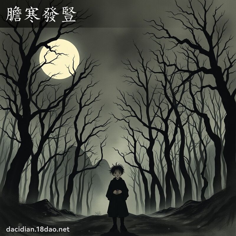 胆寒发竖 配图