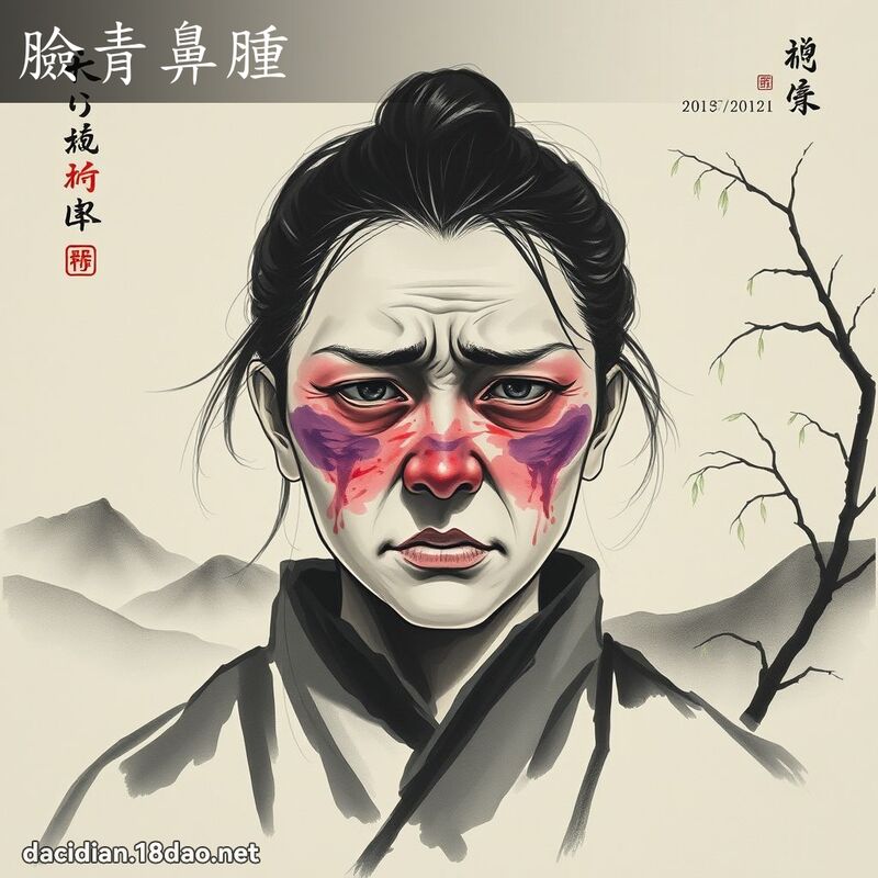 脸青鼻肿 配图