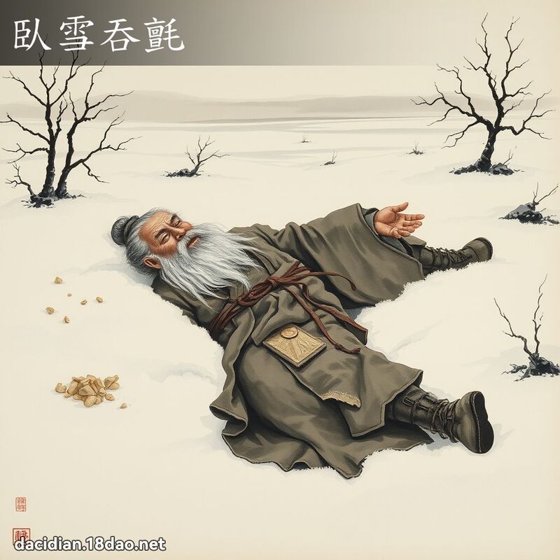 臥雪吞毡 配图