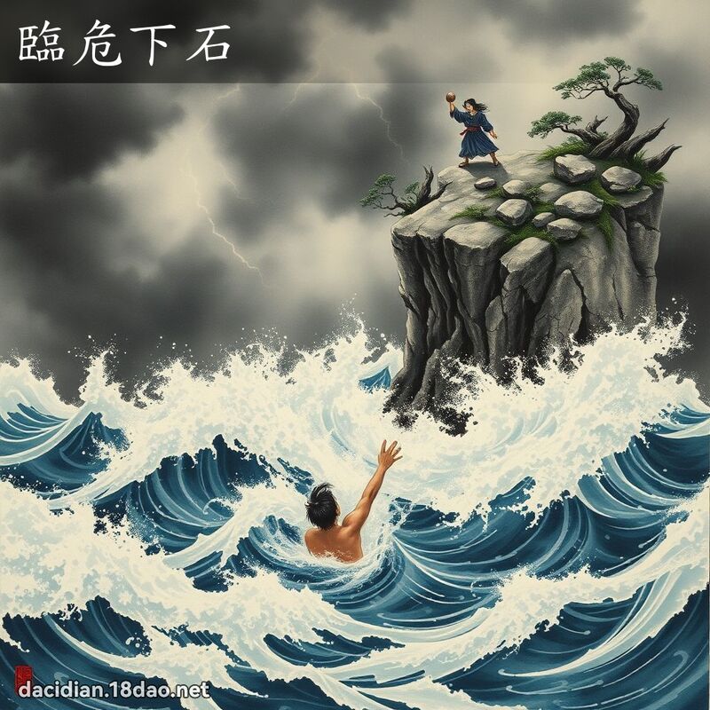 临危下石 配图