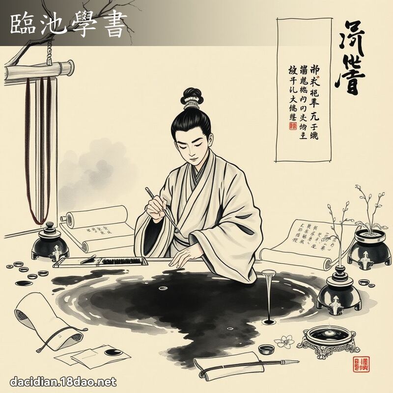 临池学书 配图