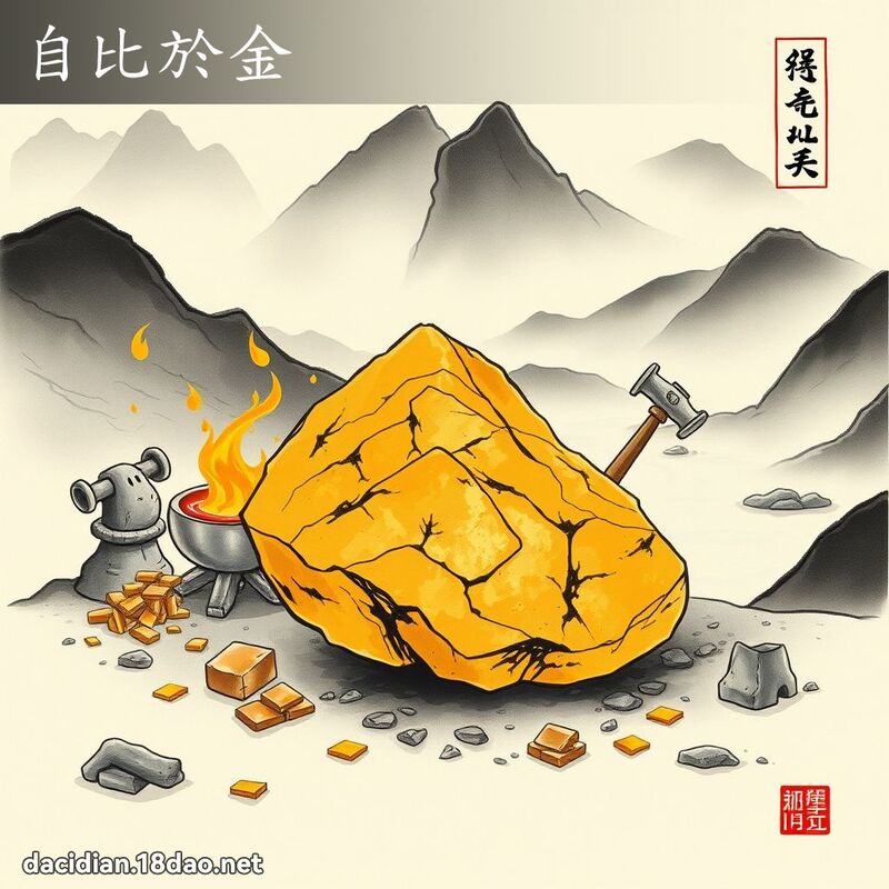 自比於金 配图