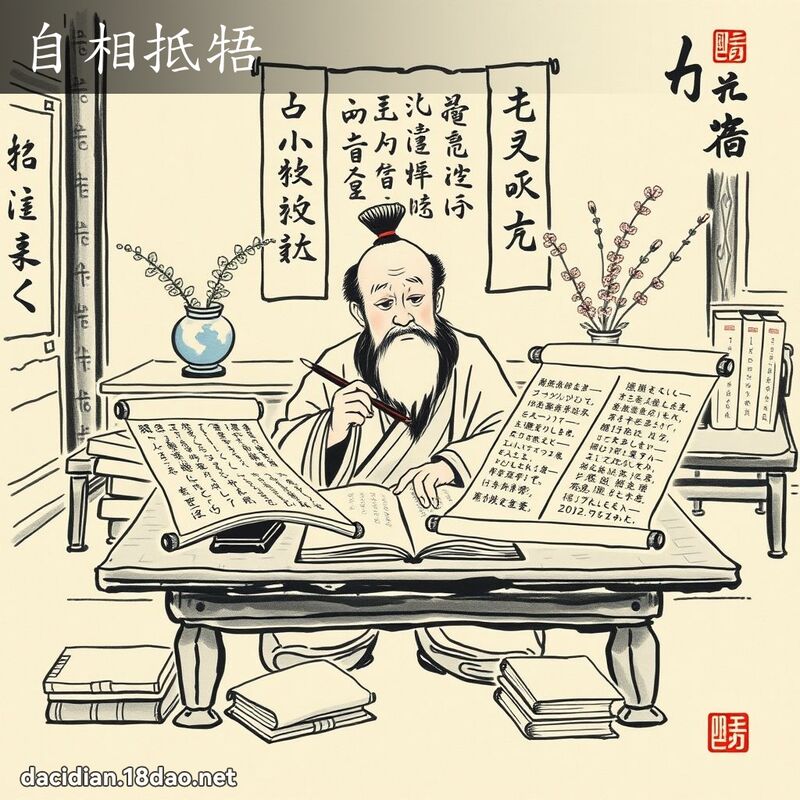 自相抵牾 配图