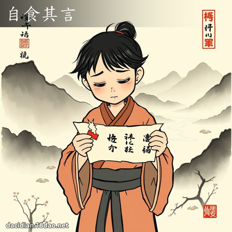 自食其言 配图