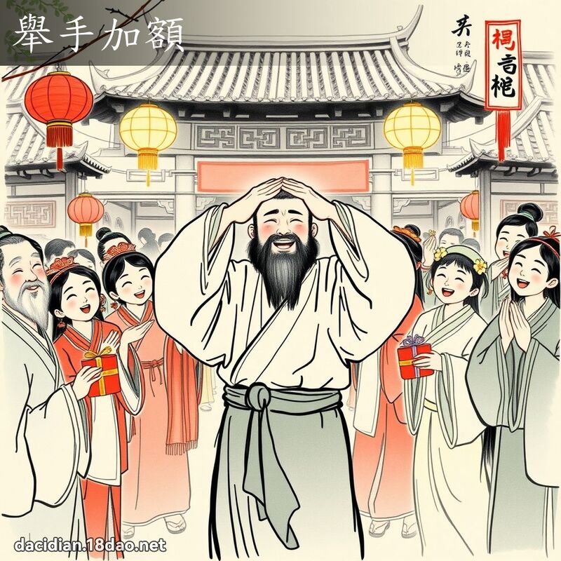 举手加额 配图