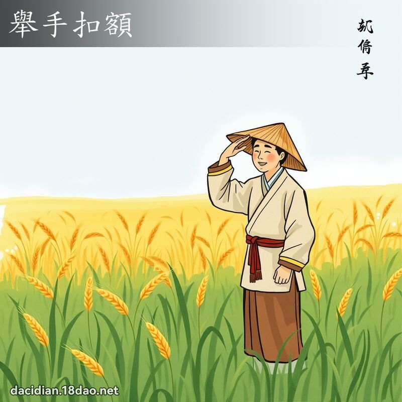 举手扣额 配图