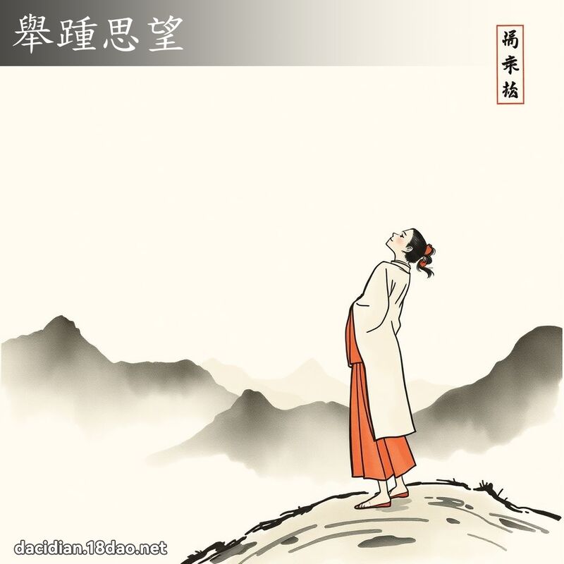 举踵思望 配图