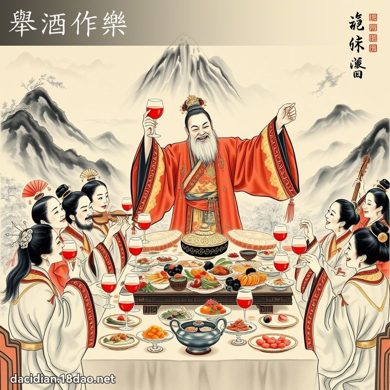举酒作乐 配图