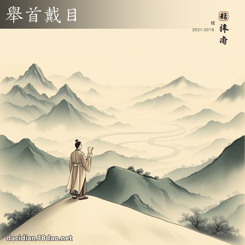 举首戴目 配图