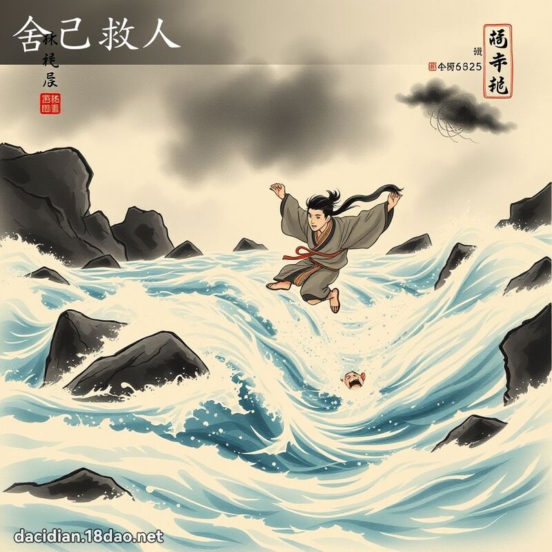 舍己救人 配图