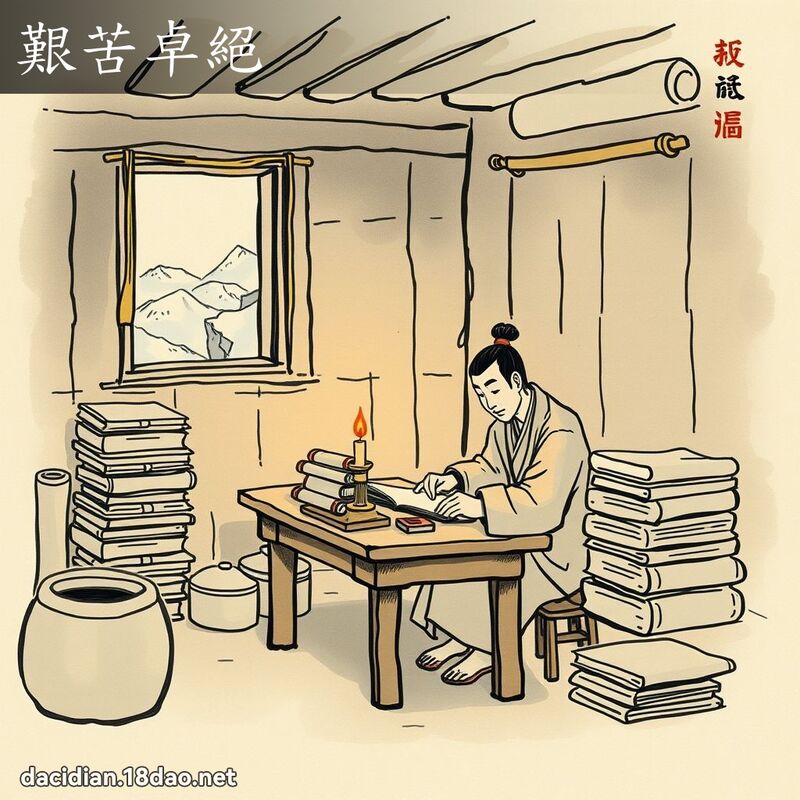 艱苦卓絕 - 中華成語配圖