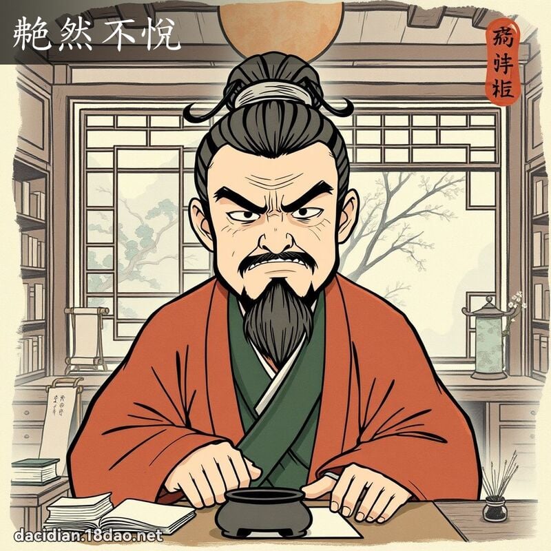 艴然不悦 配图