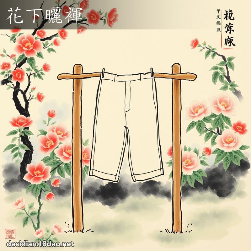 花下晒褌 配图