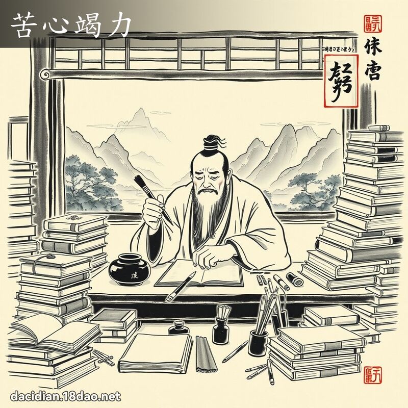 苦心竭力 配图