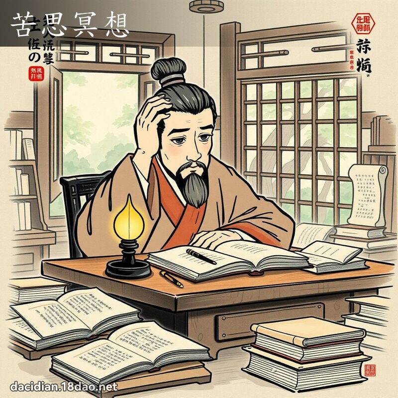苦思冥想 配图