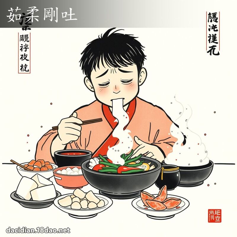 茹柔刚吐 配图