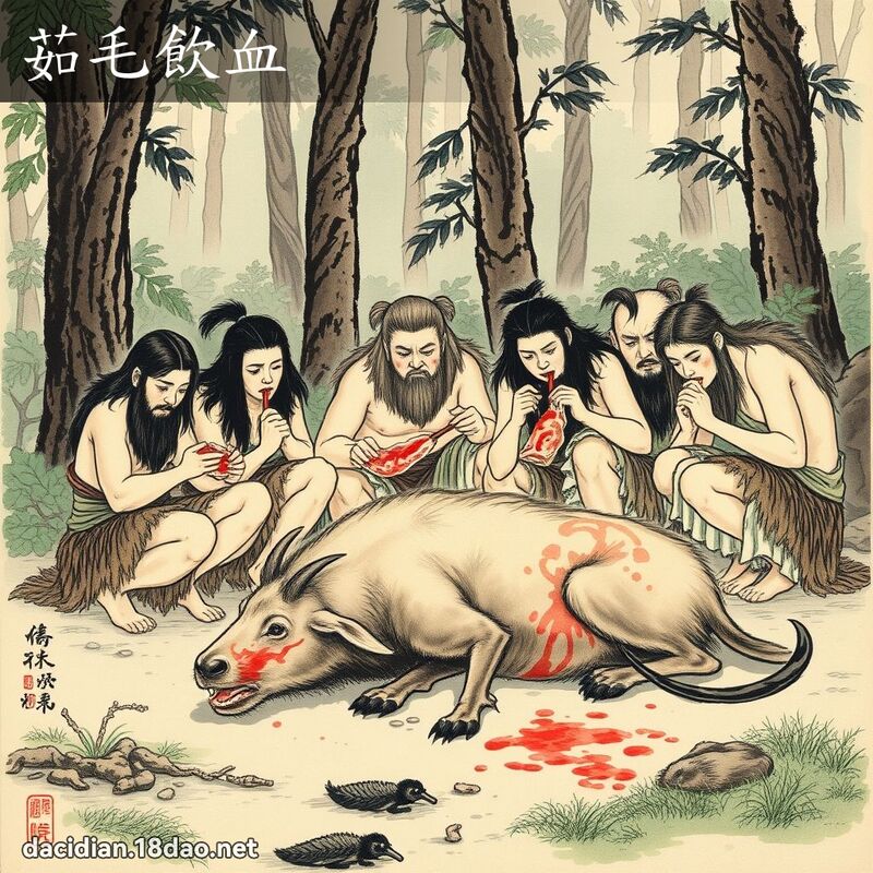 茹毛饮血 配图