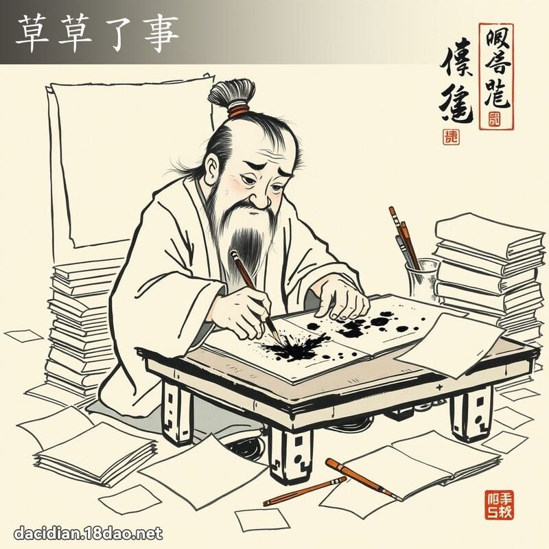 草草了事 配图
