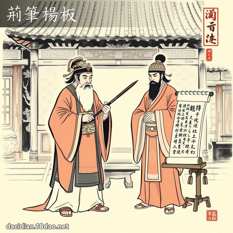 荆笔杨板 配图