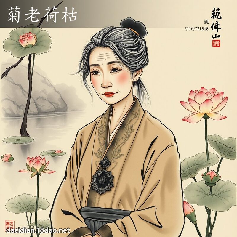 菊老荷枯 配图