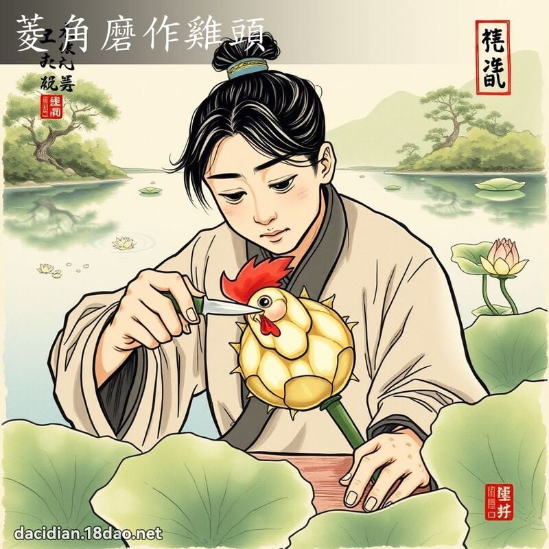 菱角磨作鸡头 配图
